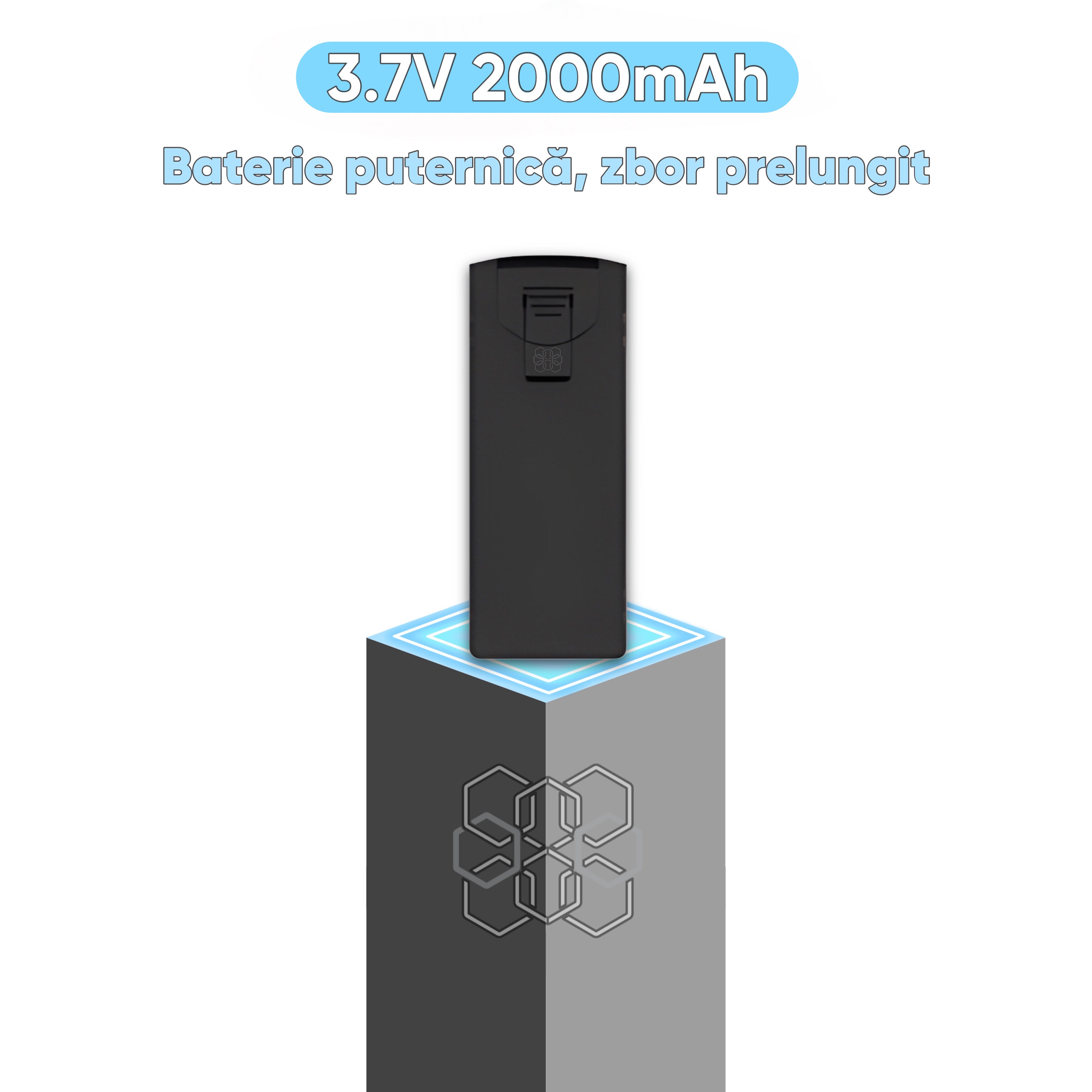 Baterie reincarcabila pentru drone, Li-Po, compatibila cu HexaCraft ZetaFly, 3.7V 2000mAh, Timp extins de zbor