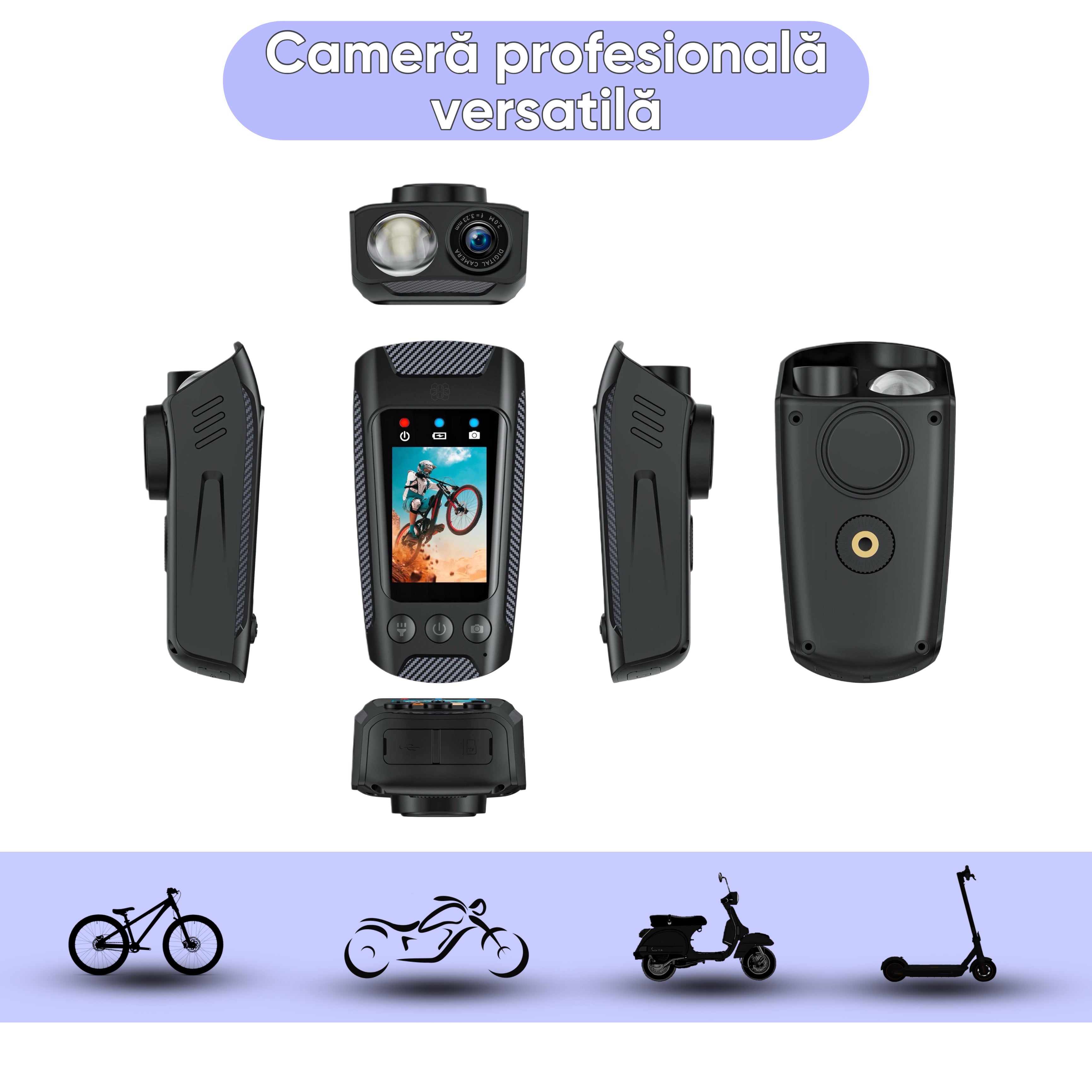 Camera Video de actiune pentru Bicicleta si Motocicleta, HexaEye Pro