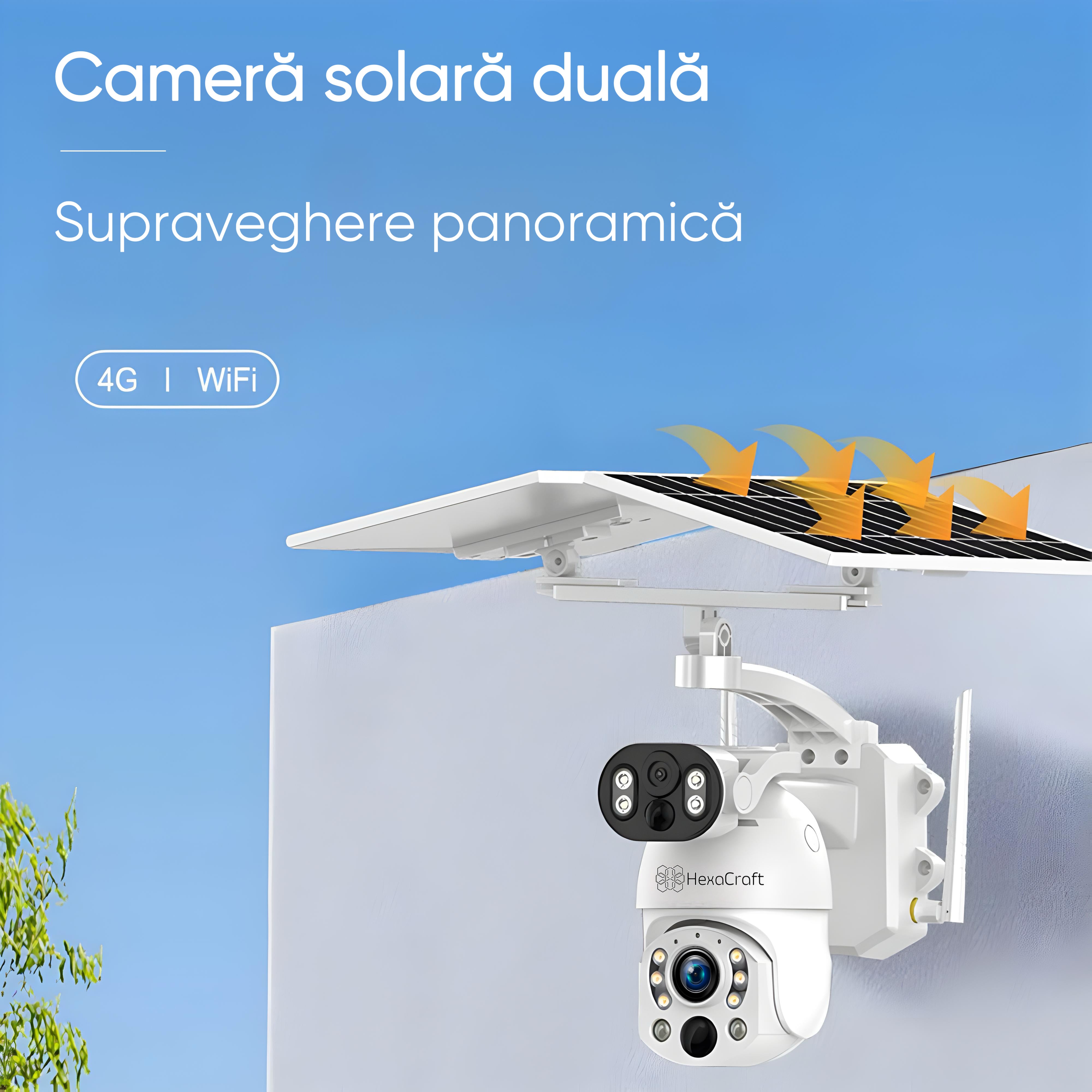 Camera de supraveghere HexaEye, Doua camere, 4K ULTRA HD