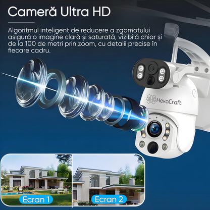 Camera de supraveghere HexaEye, Doua camere, 4K ULTRA HD