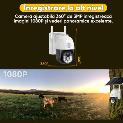 Camera de supraveghere, HexaEye, Interior/Exterior, Panou solar 12.000 mAh