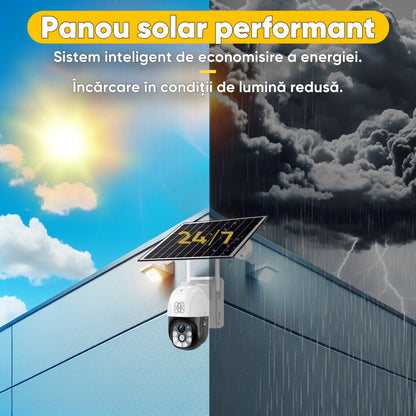 Camera de supraveghere, HexaEye, Interior/Exterior, Panou solar 12.000 mAh