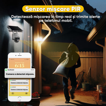 Camera de supraveghere, HexaEye, Interior/Exterior, Panou solar 12.000 mAh