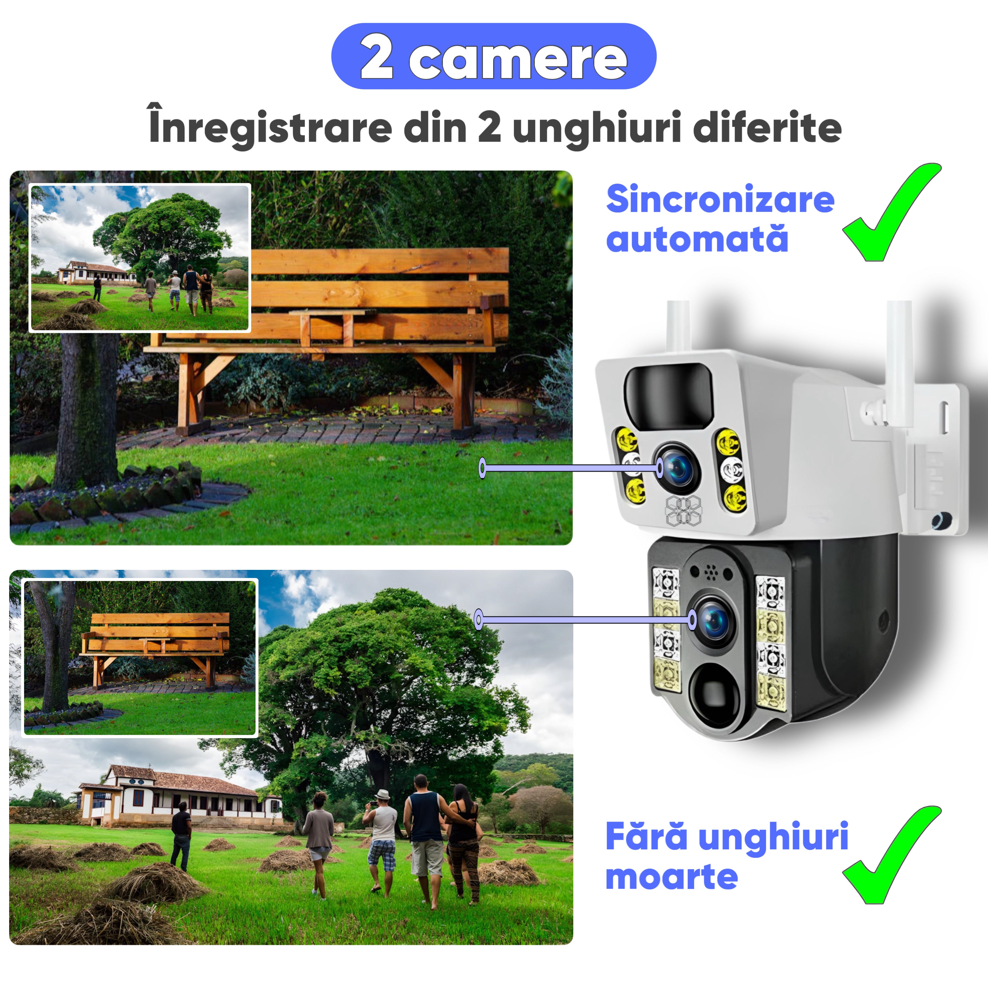 Camera de supraveghere cu energie solara ULTRA HD, HexaEye