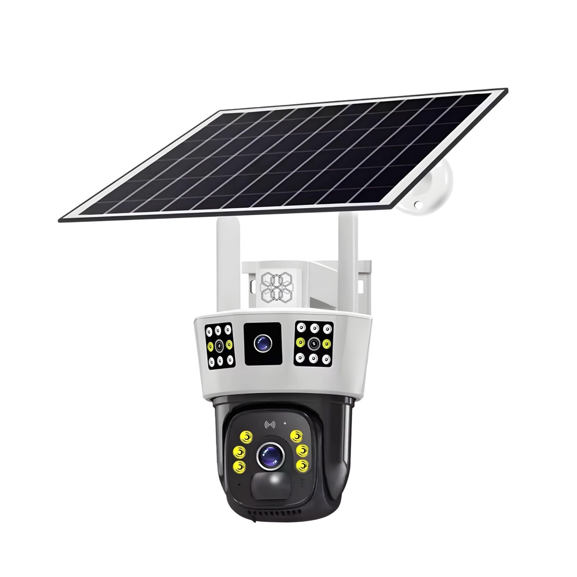 Camera de supraveghere Video CCTV cu vedere tripla, Panou solar 8000mAh, HexaEye