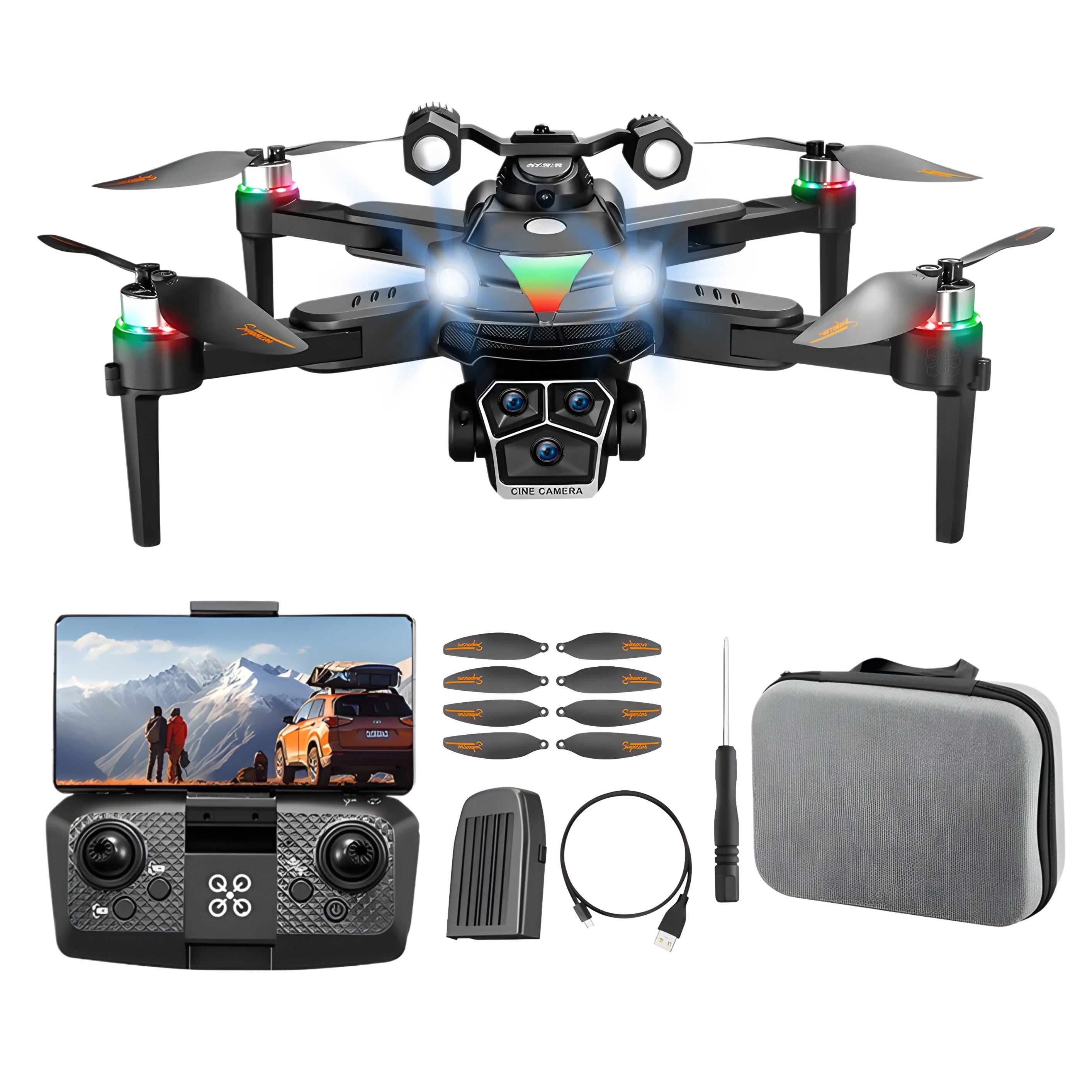 Drona NaveX, Original HexaCraft, Camera duala Ultra HD WideView, pentru copii si adulti
