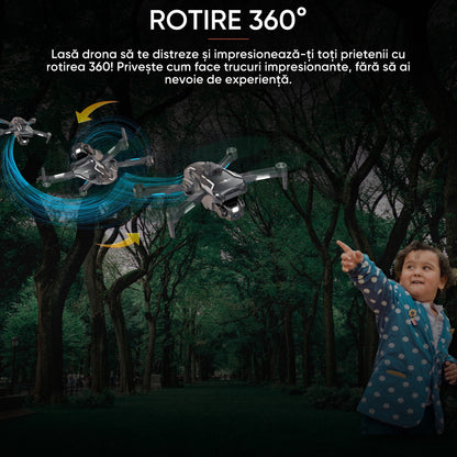 Drona HexaCraft BlackShark – Drona smart cu camera pentru copii, Headless Mode, Hover