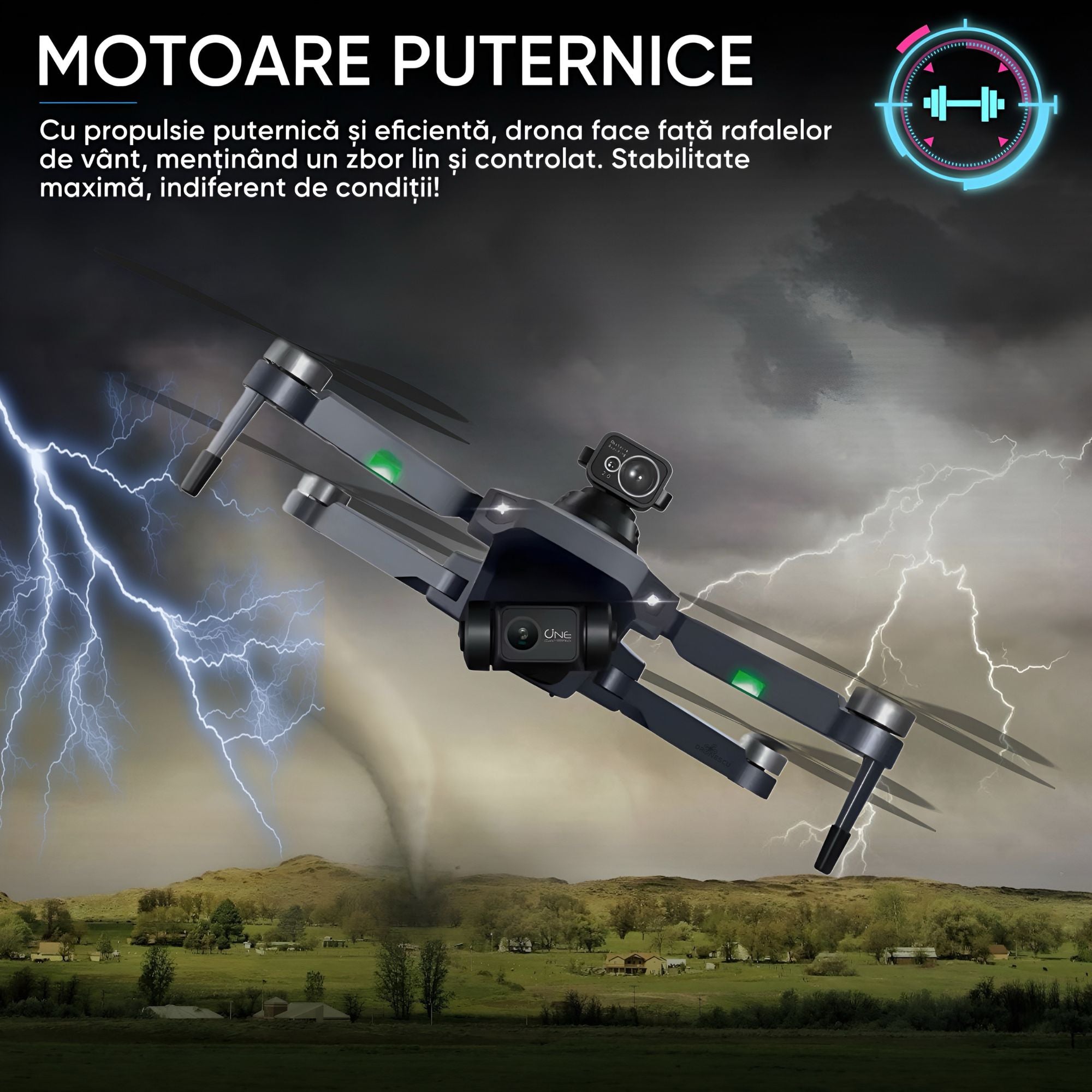 Drona Profesionala, Dronescu, AltusAir, GPS, 5G, Camera Duala 6k, Distanta maxima 3 KM, Evitare obstacole 360, Material premium rezistent la coliziuni, Return to home, Smart Follow, Negru