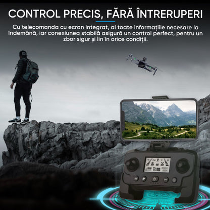 Drona Profesionala, Dronescu, AltusAir, GPS, 5G, Camera Duala 6k, Distanta maxima 3 KM, Evitare obstacole 360, Material premium rezistent la coliziuni, Return to home, Smart Follow, Negru8