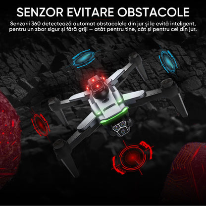 Drona QuadCopter inteligenta cu GPS, copii sau adulti, Dronescu, Model PixelPilot, Tip UAV cu senzor de evitare a obstacolelor, Fotografiere 8K, Filmare Full HD, Telecomanda Cu display integrat, usor de controlat si de fotografiat