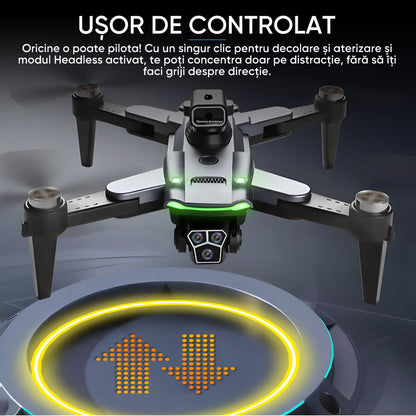 Drona QuadCopter inteligenta cu GPS, copii sau adulti, Dronescu, Model PixelPilot, Tip UAV cu senzor de evitare a obstacolelor, Fotografiere 8K, Filmare Full HD, Telecomanda Cu display integrat, usor de controlat si de fotografiat