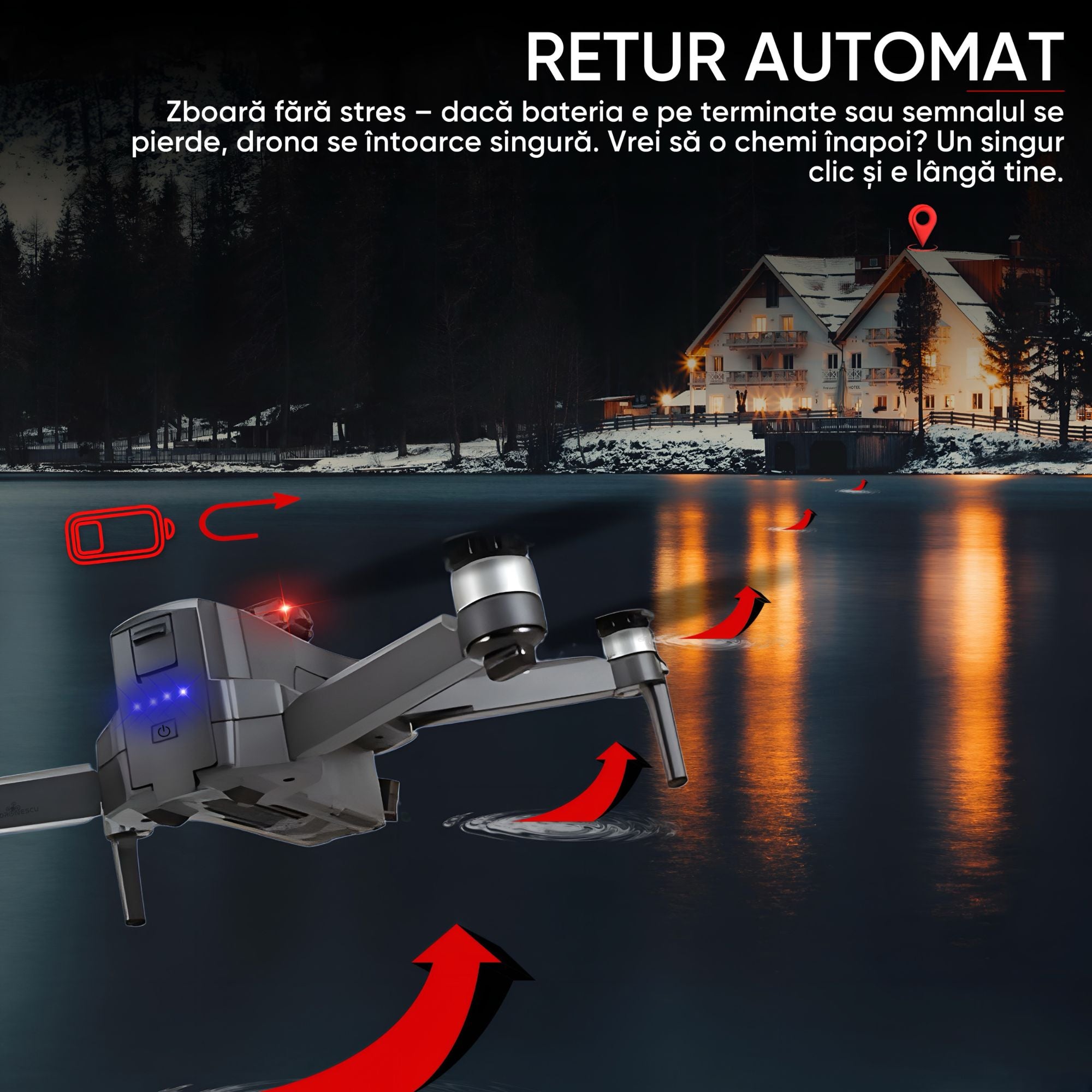 Drona profesionala pentru incepatori sau avansati, Dronescu, Model Sparks 011RTS, Tip vehicul UAV Aerian cu pilot independent, gimbal de stabilizare anti tremurat, Fotografiere 4K, Filmare Full HD, GPS de ultima generatie integrat
