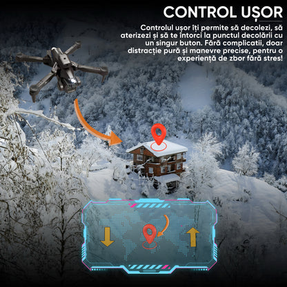 Drona inteligenta, Dronescu IFAero, Cu 3 camere, Evitare obstacole 360°
