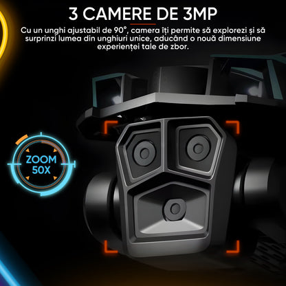 Drona inteligenta, HexaCraft IFAero Pro, Cu 3 camere, Evitare obstacole 360°