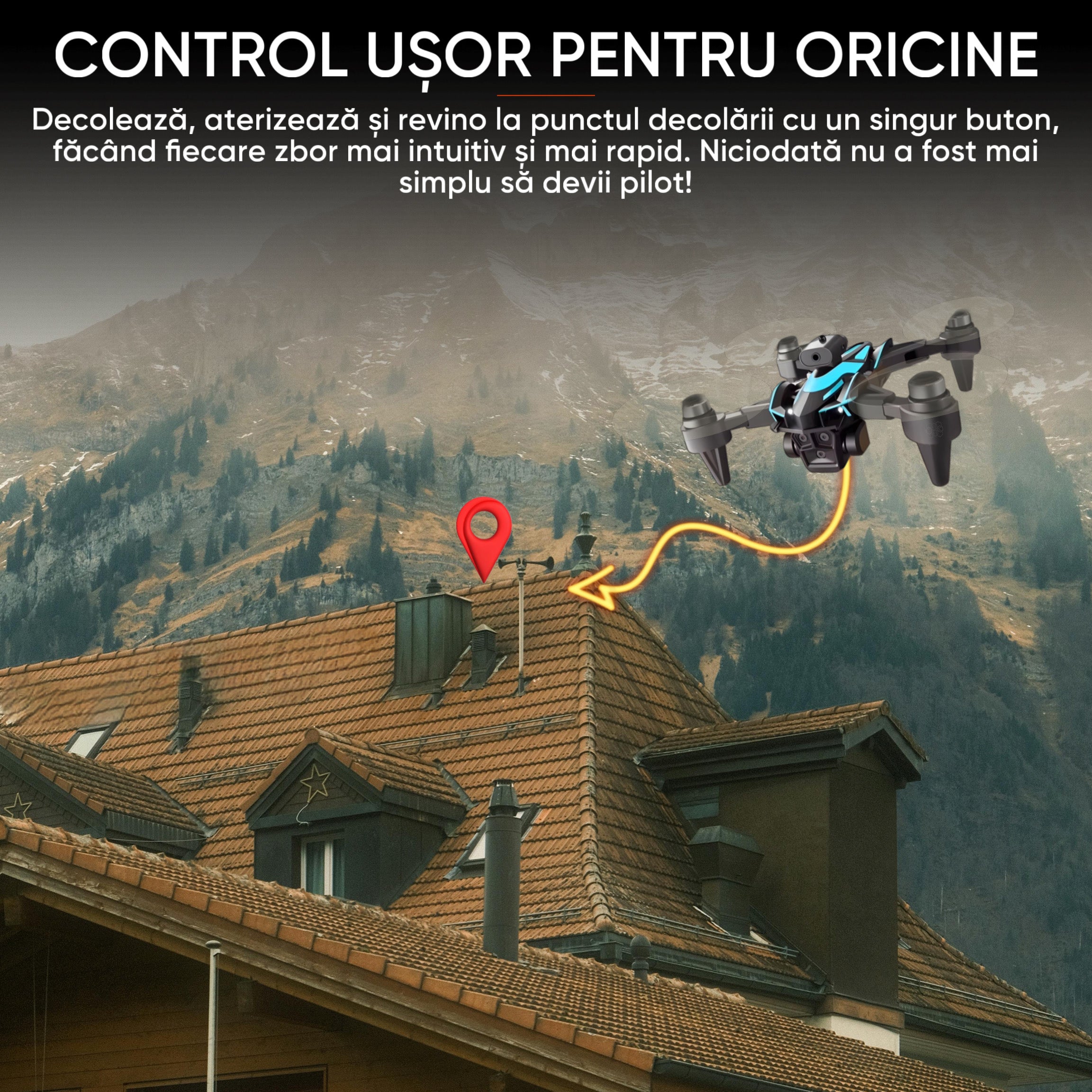 Drona inteligenta, HexaCraft IFAero Pro, Cu 3 camere, Evitare obstacole 360°