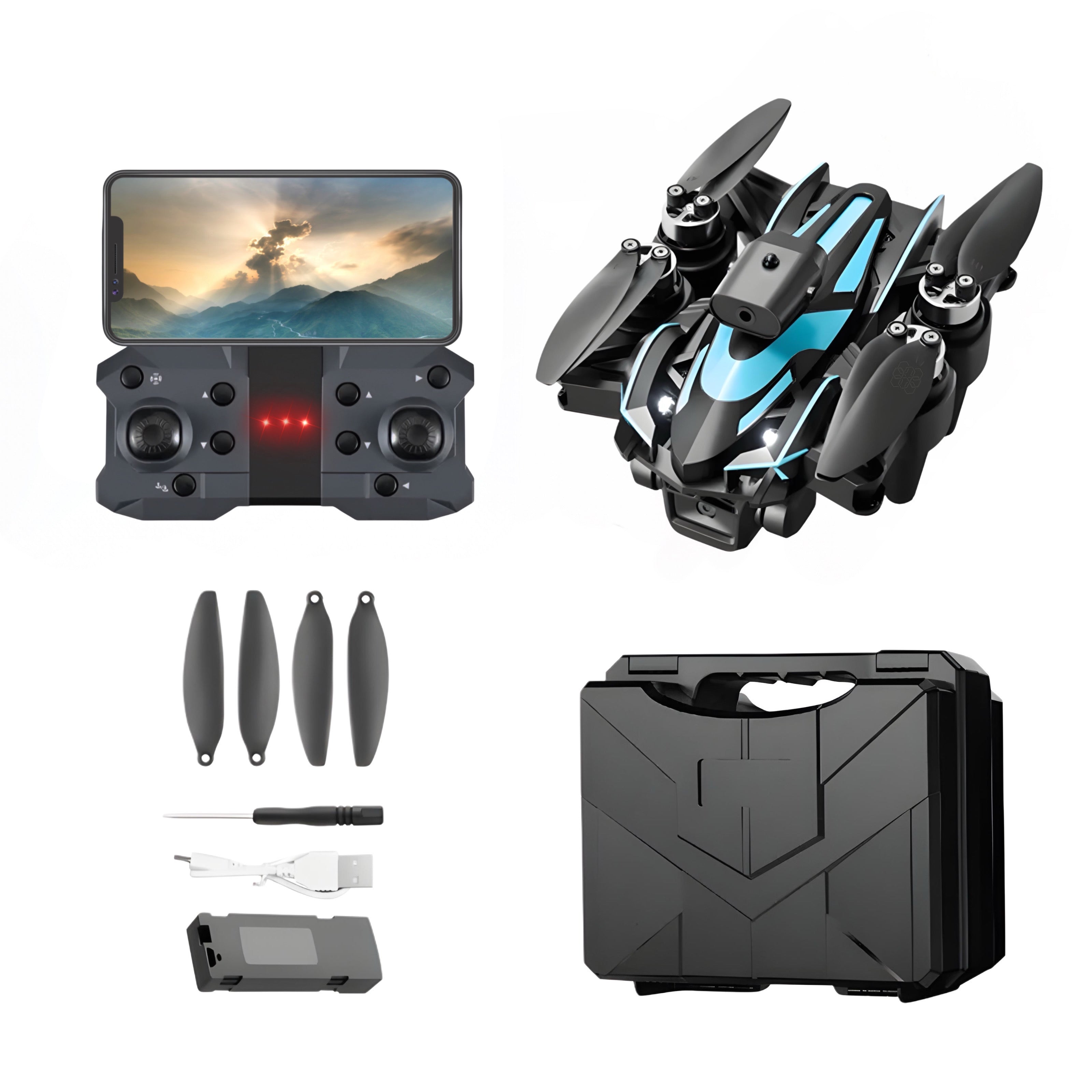 Drona inteligenta, HexaCraft IFAero Pro, Cu 3 camere, Evitare obstacole 360°