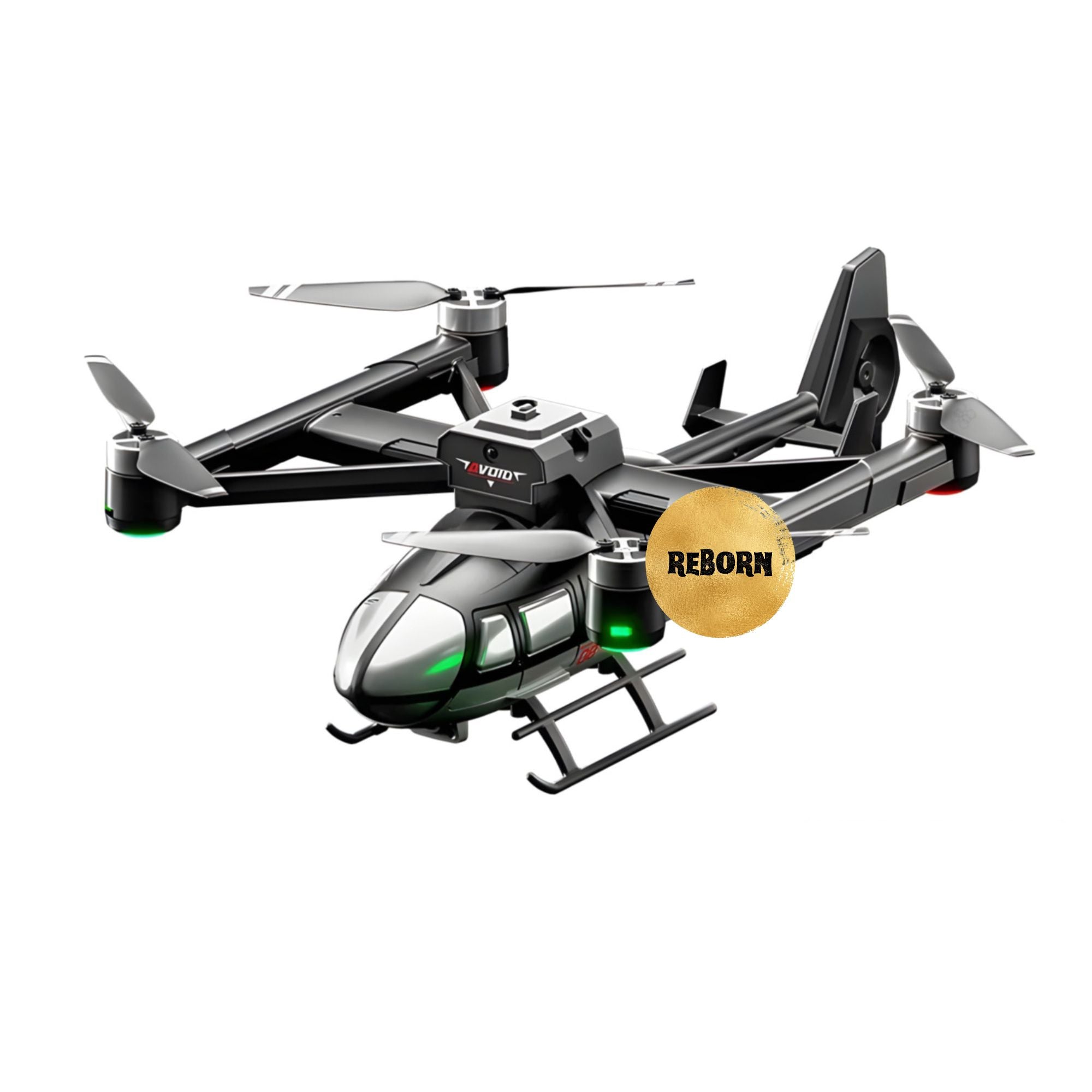 Drona Dronescu, model FlyNova tip elicopter, Camera duala HD, REBORN