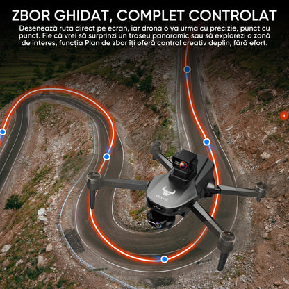 HexaCraft Ripple GEN1 – Drona cu gimbal 3 axe, camera 4K, GPS dual, senzori 360, retur automat, 35min zbor, mod Headless, Find my drone