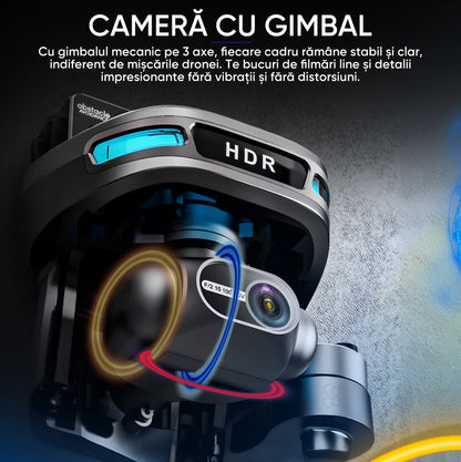 HexaCraft Ripple GEN1 – Drona cu gimbal 3 axe, camera 4K, GPS dual, senzori 360, retur automat, 35min zbor, mod Headless, Find my drone
