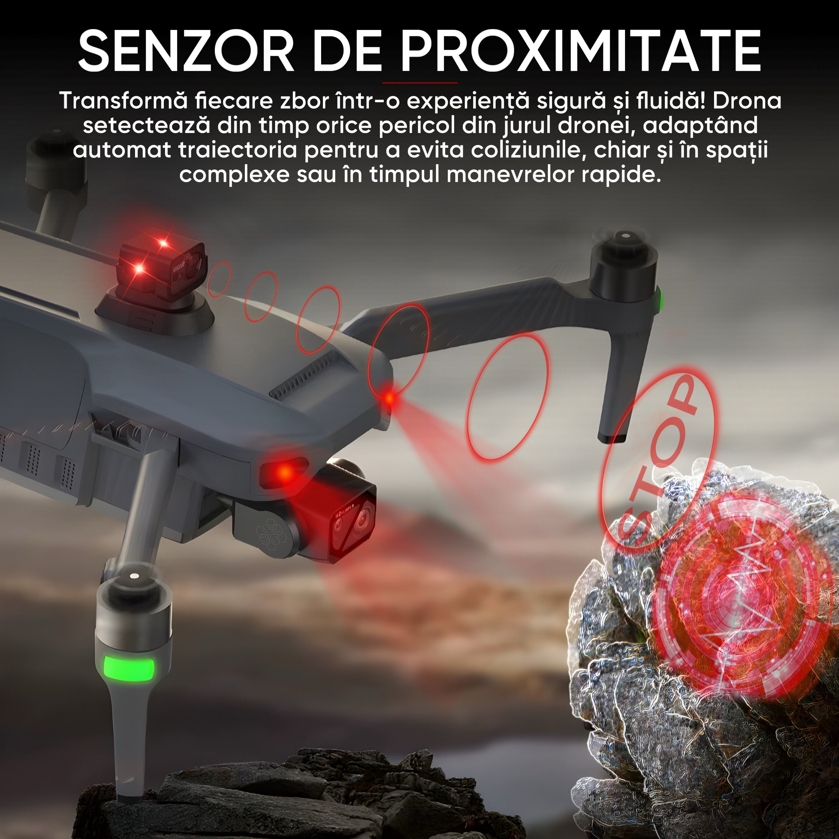 HexaCraft Aerovex – Drona profesionala cu camera 360 pe gimbal 3 axe, 45min zbor, ecran 5.5 inch, GPS si raza 10km
