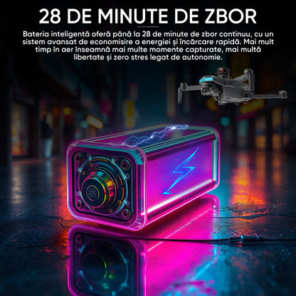 HexaCraft AngelSword – Drona cu camera duala pe gimbal 3 axe, GPS, AI Follow Me, ecran telecomanda, senzori 360, 28min zbor