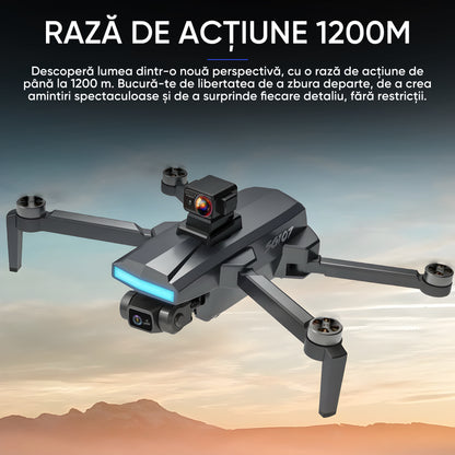 HexaCraft AngelSword – Drona cu camera duala pe gimbal 3 axe, GPS, AI Follow Me, ecran telecomanda, senzori 360, 28min zbor