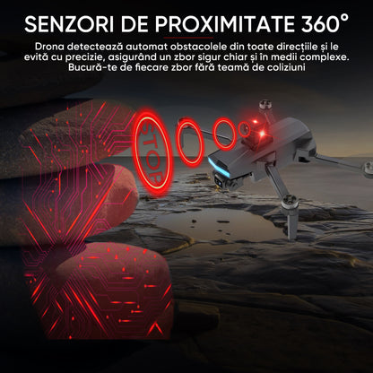 HexaCraft AngelSword – Drona cu camera duala pe gimbal 3 axe, GPS, AI Follow Me, ecran telecomanda, senzori 360, 28min zbor