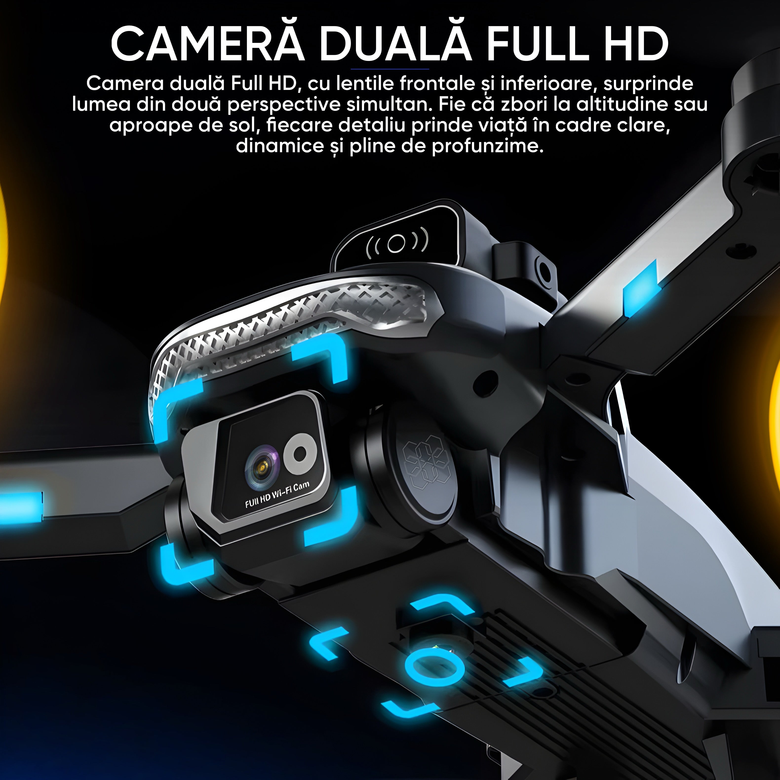 HexaCraft GorillaAir – Drona GPS cu Camera Duala Full HD, Stabilizare 90°, Senzori 360, Retur Automat, 20min Zbor, Motor Brushless