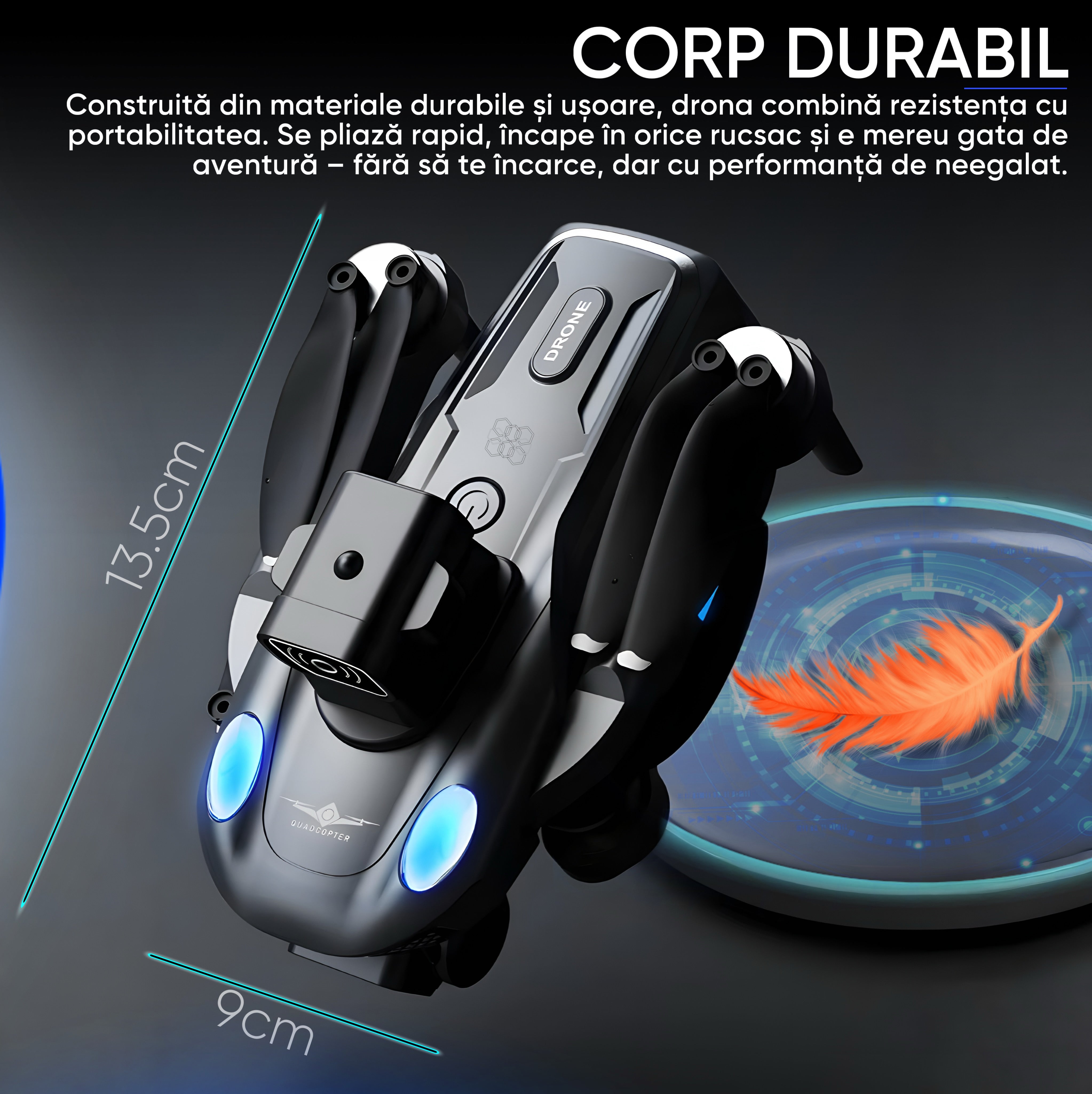 HexaCraft GorillaAir – Drona GPS cu Camera Duala Full HD, Stabilizare 90°, Senzori 360, Retur Automat, 20min Zbor, Motor Brushless
