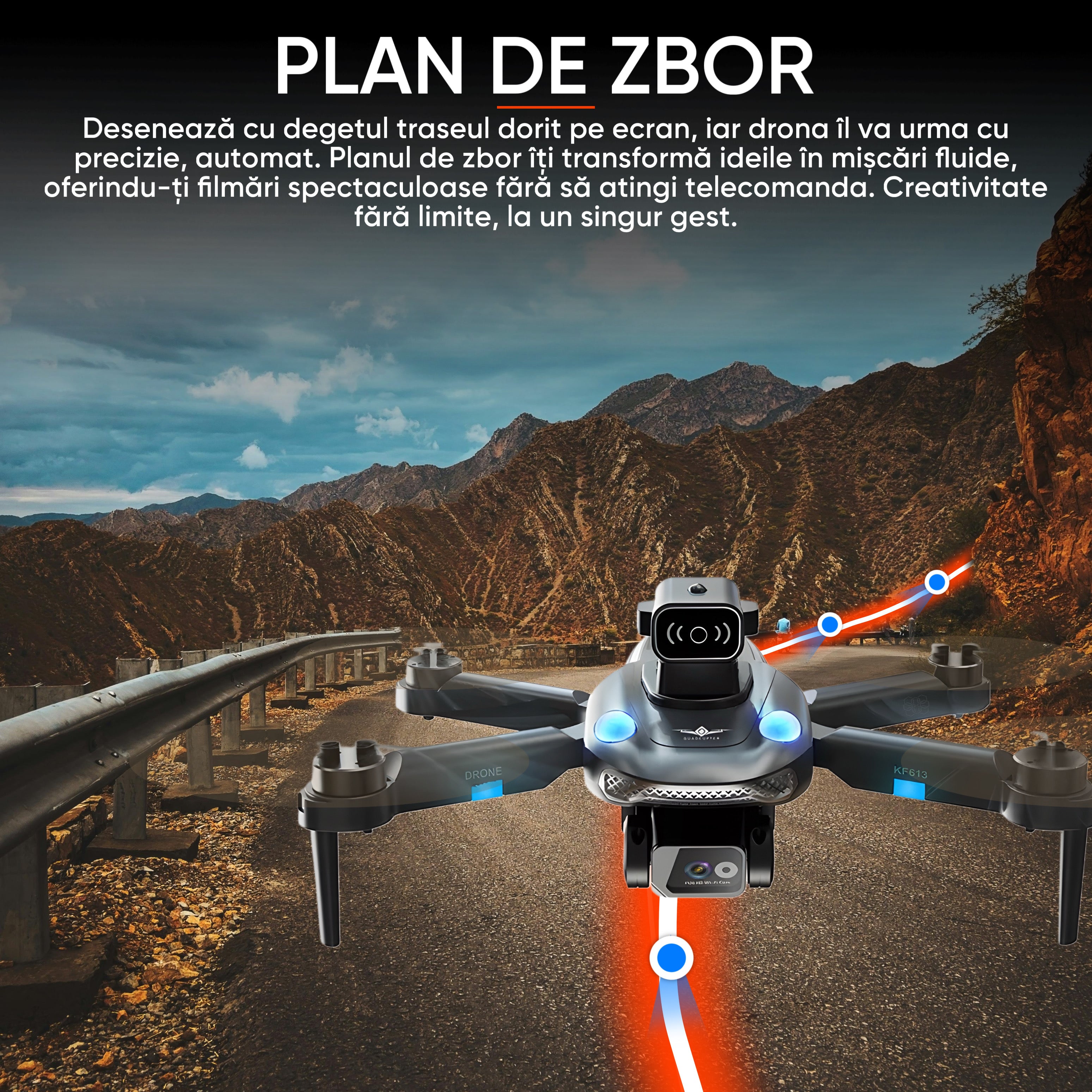 HexaCraft GorillaAir – Drona GPS cu Camera Duala Full HD, Stabilizare 90°, Senzori 360, Retur Automat, 20min Zbor, Motor Brushless