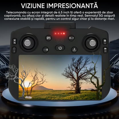 HexaCraft Hdark Ripple – Drona cu gimbal 3 axe, camera 4K, ecran 6.5 inch, GPS dual, senzori 360, retur automat, 25min zbor, mod Headless, Find my drone