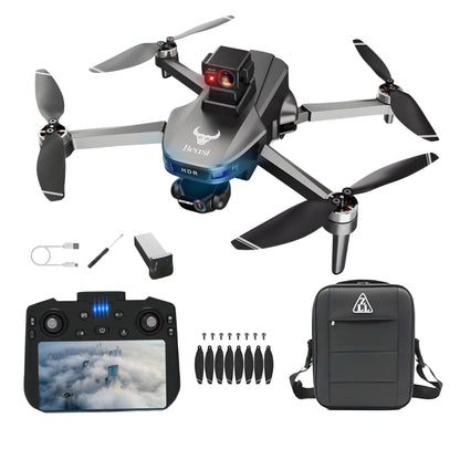 HexaCraft Hdark Ripple – Drona cu gimbal 3 axe, camera 4K, ecran 6.5 inch, GPS dual, senzori 360, retur automat, 25min zbor, mod Headless, Find my drone