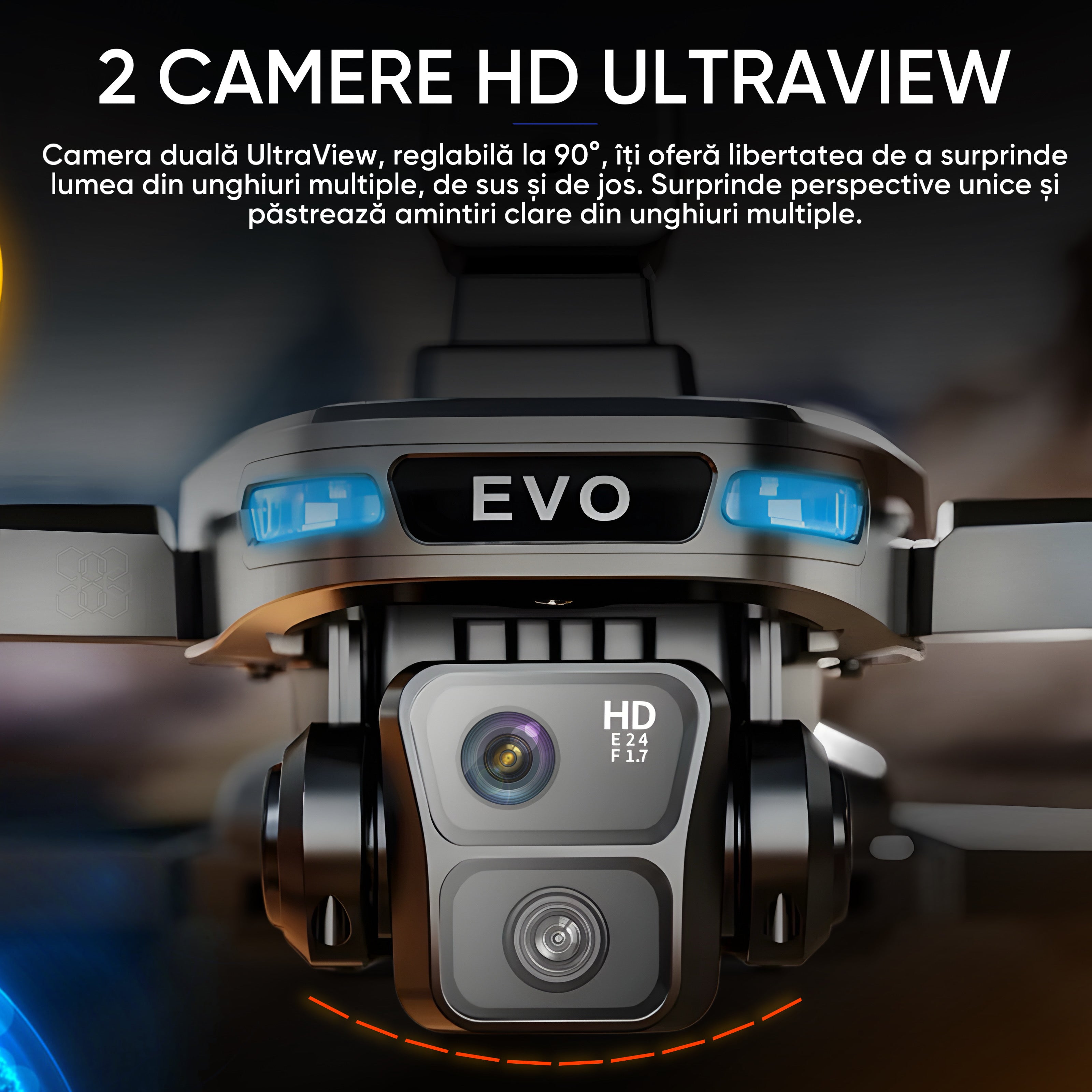 HexaCraft SkyviKING MAX – Drona cu 2 camere HD, ecran 5.9 inch, GPS, evitarea obstacolelor 360, retur automat, 25min zbor, motor brushless