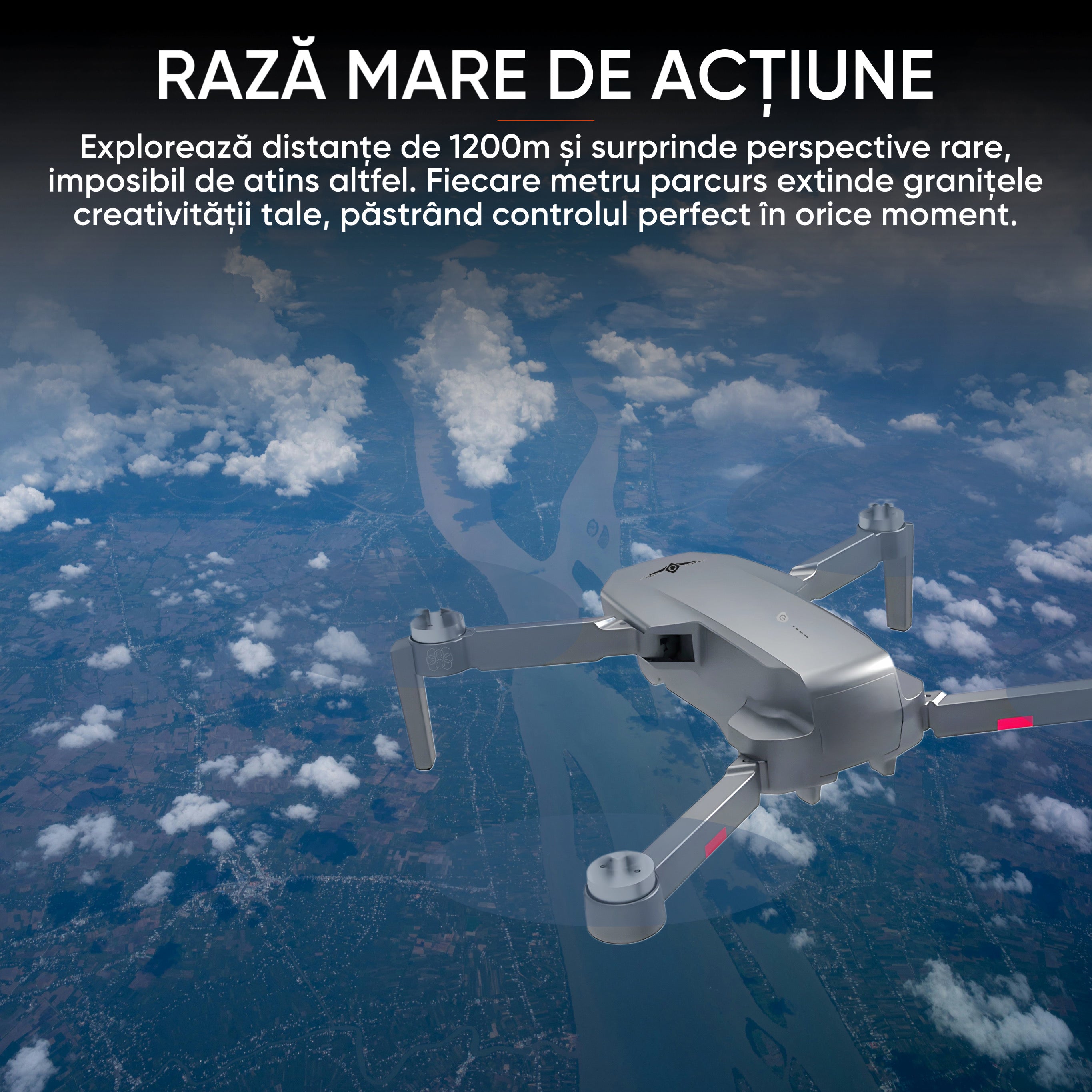 HexaCraft Stratus X – Drona GPS cu Camera 12MP Stabilizare 2 Axe, Senzori 360, Autonomie 25min, Control 5G, Raza 1200m, Return Automat