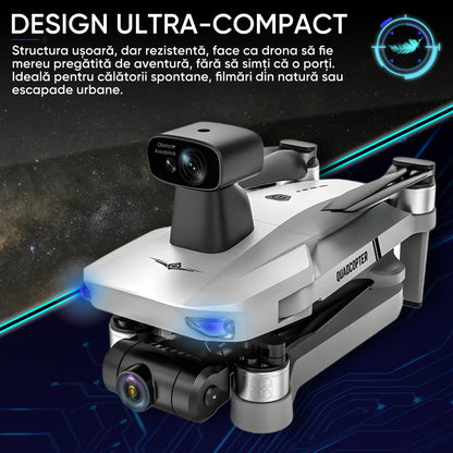 HexaCraft Stratus X – Drona GPS cu Camera 12MP Stabilizare 2 Axe, Senzori 360, Autonomie 25min, Control 5G, Raza 1200m, Return Automat