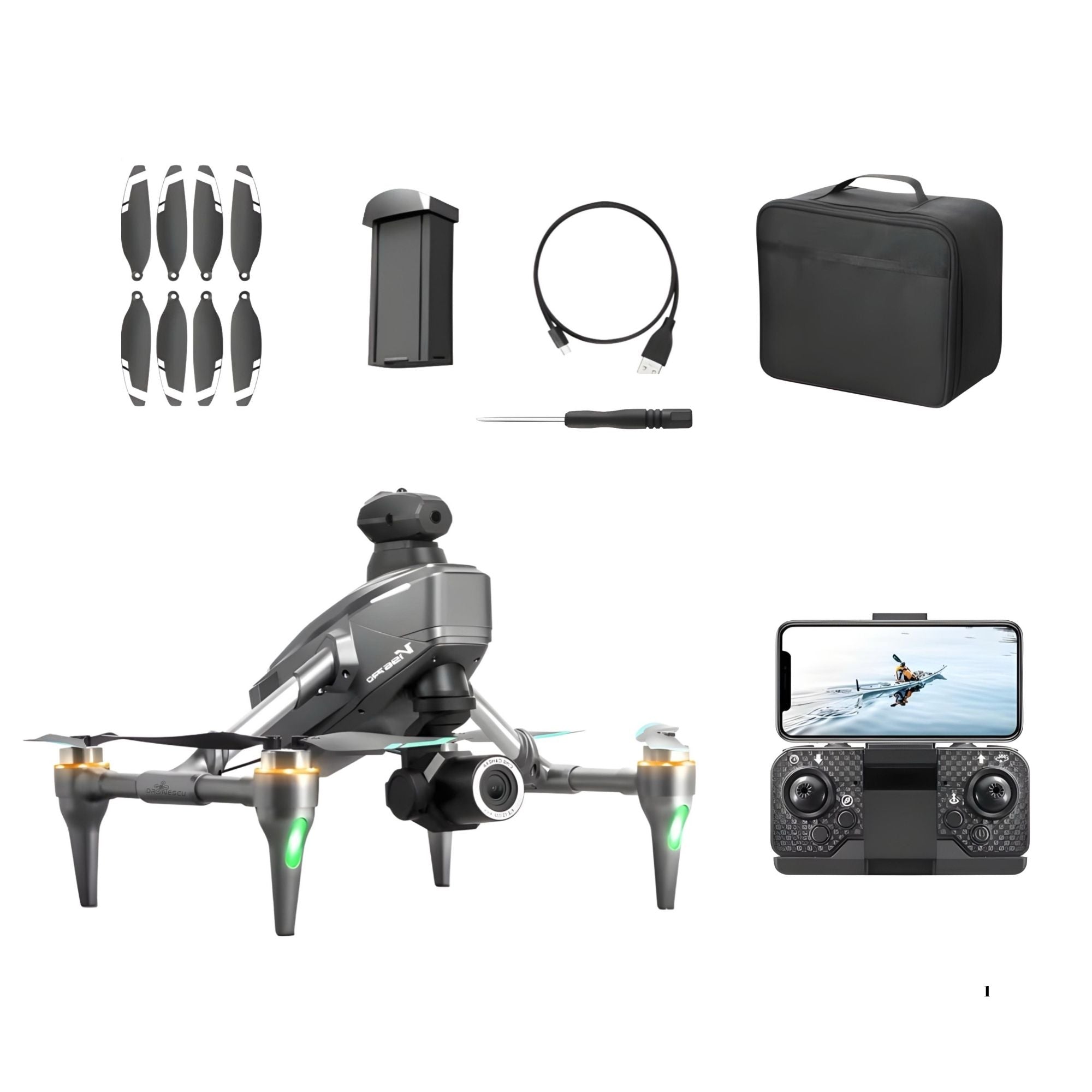 Mini Drona cu camera, Dronescu Toucan, pentru copii sau adulti, Camera 4K reglabila, Senzor de evitare al obstacolelor, Zoom, Stabilizare in zbor, rezistenta la coliziuni, ideala pentru incepatori
