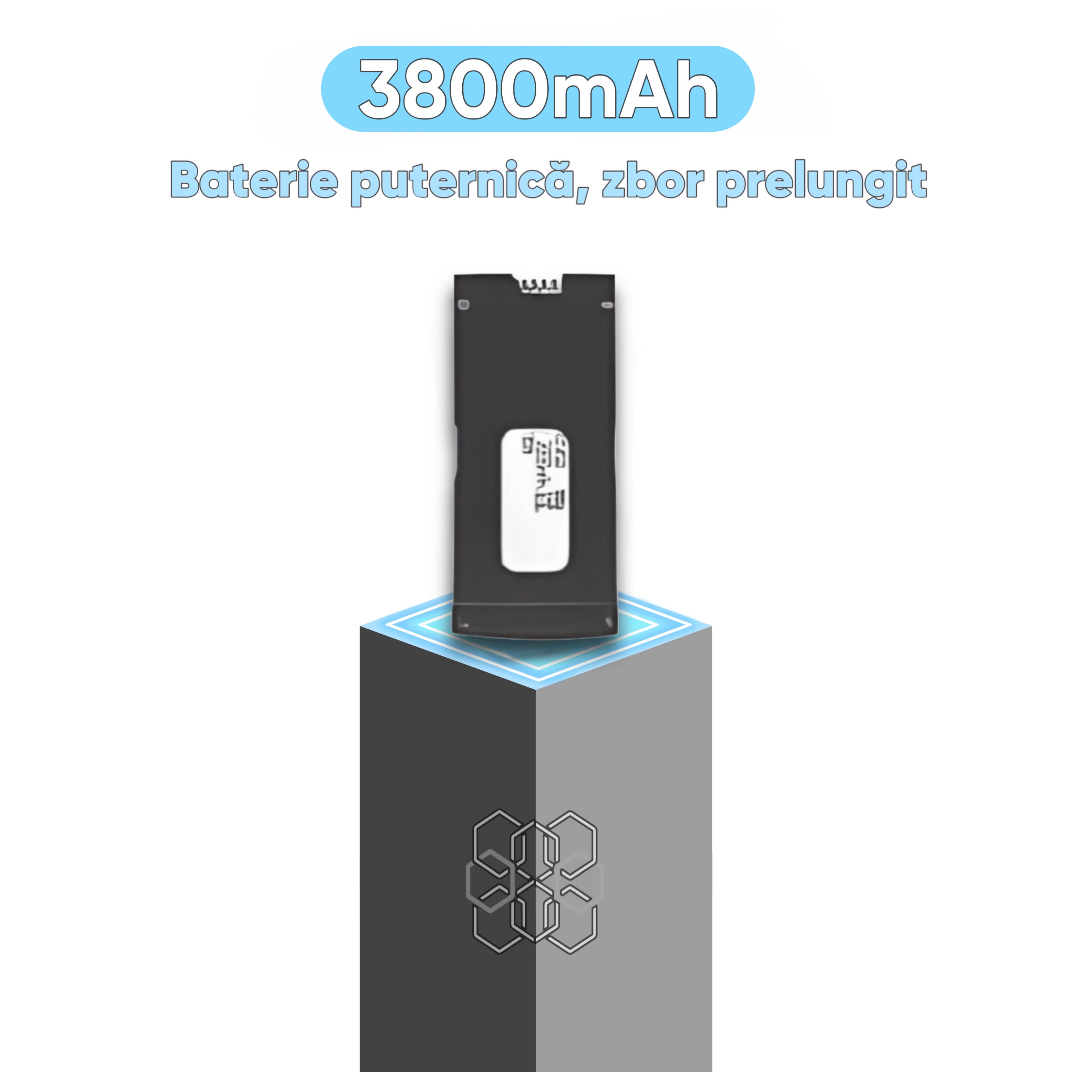 Baterie reincarcabila pentru drone, Li-Po, compatibila cu HexaCraft AltusAir, 7.4V 3800mAh, Timp extins de zbor