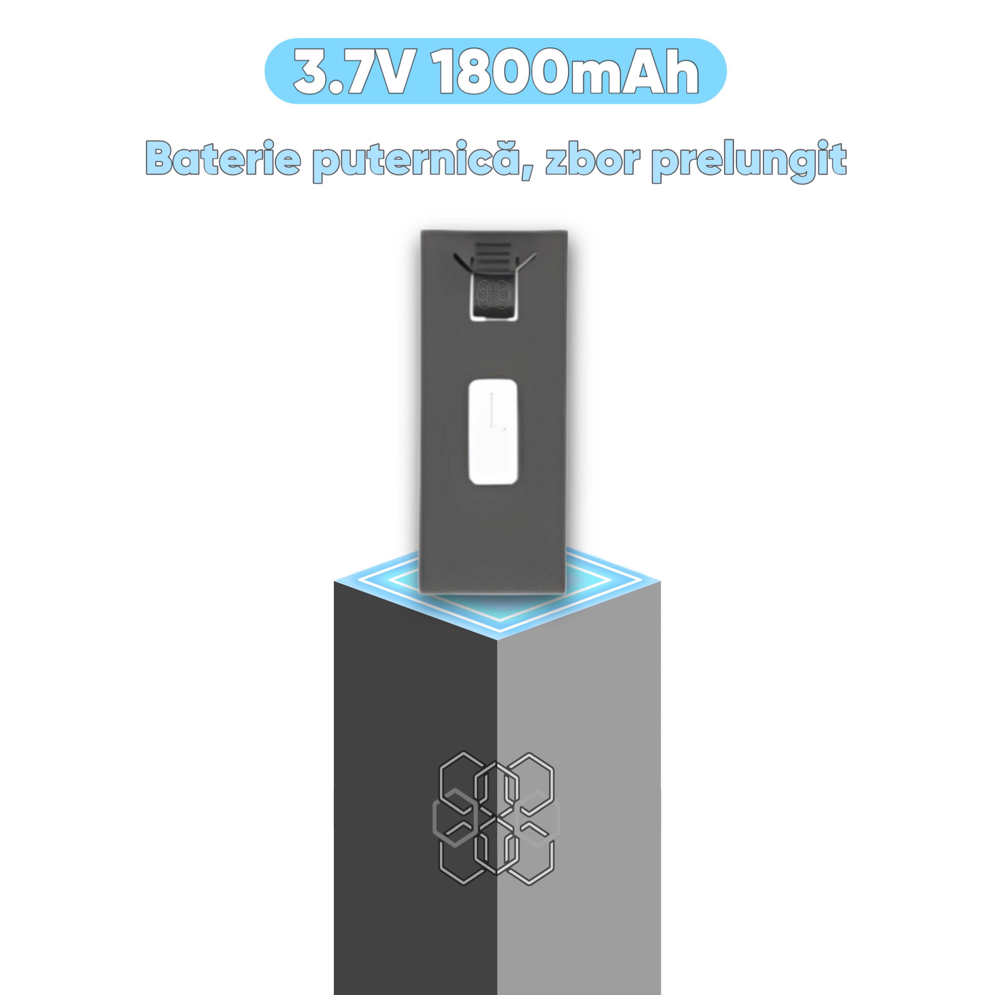 Baterie reincarcabila pentru drone, Li-Po, compatibila cu HexaCraft, IFAero, 3.7V 1800mAh, Timp extins de zbor