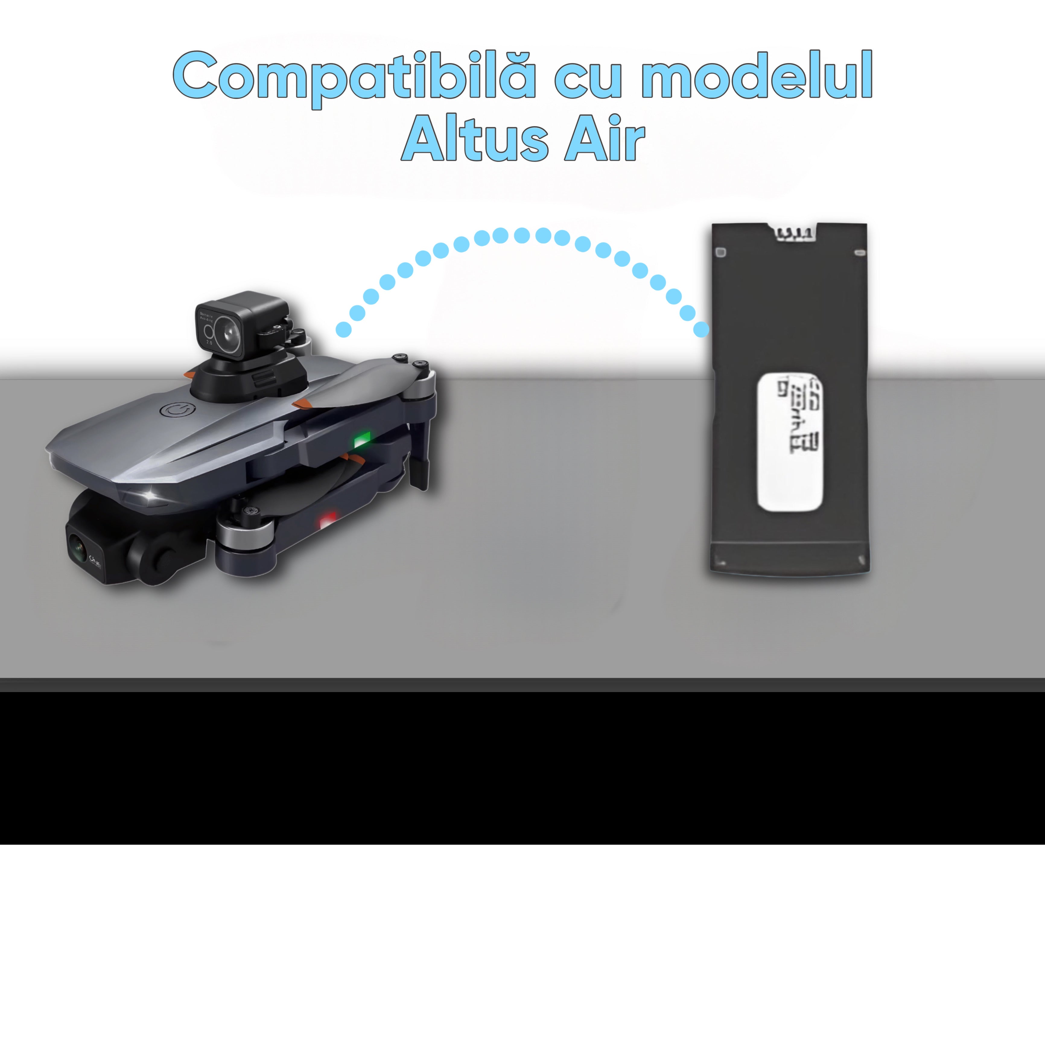 Baterie reincarcabila pentru drone, Li-Po, compatibila cu HexaCraft AltusAir, 7.4V 3800mAh, Timp extins de zbor