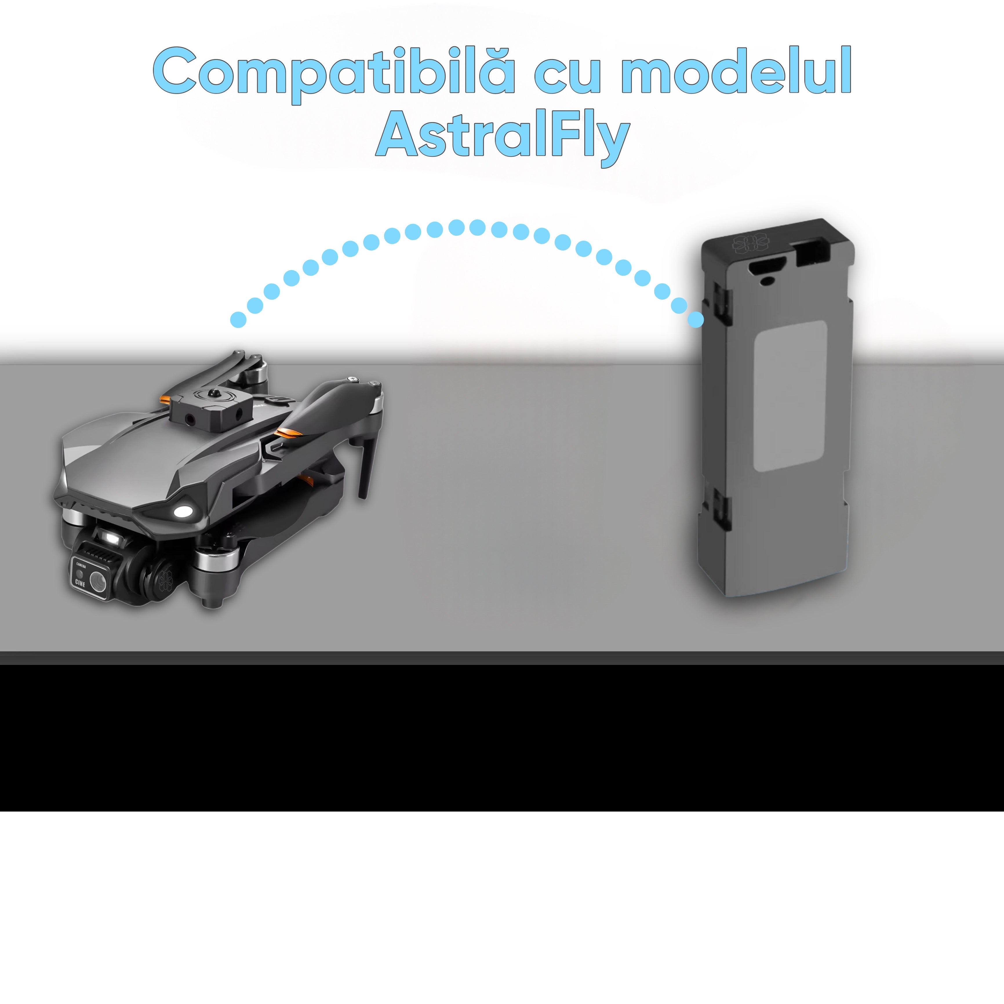 Baterie reincarcabila pentru drone, Li-Ion, compatibila cu HexaCraft AstralFly, 3.7V 2000mAh, Timp extins de zbor