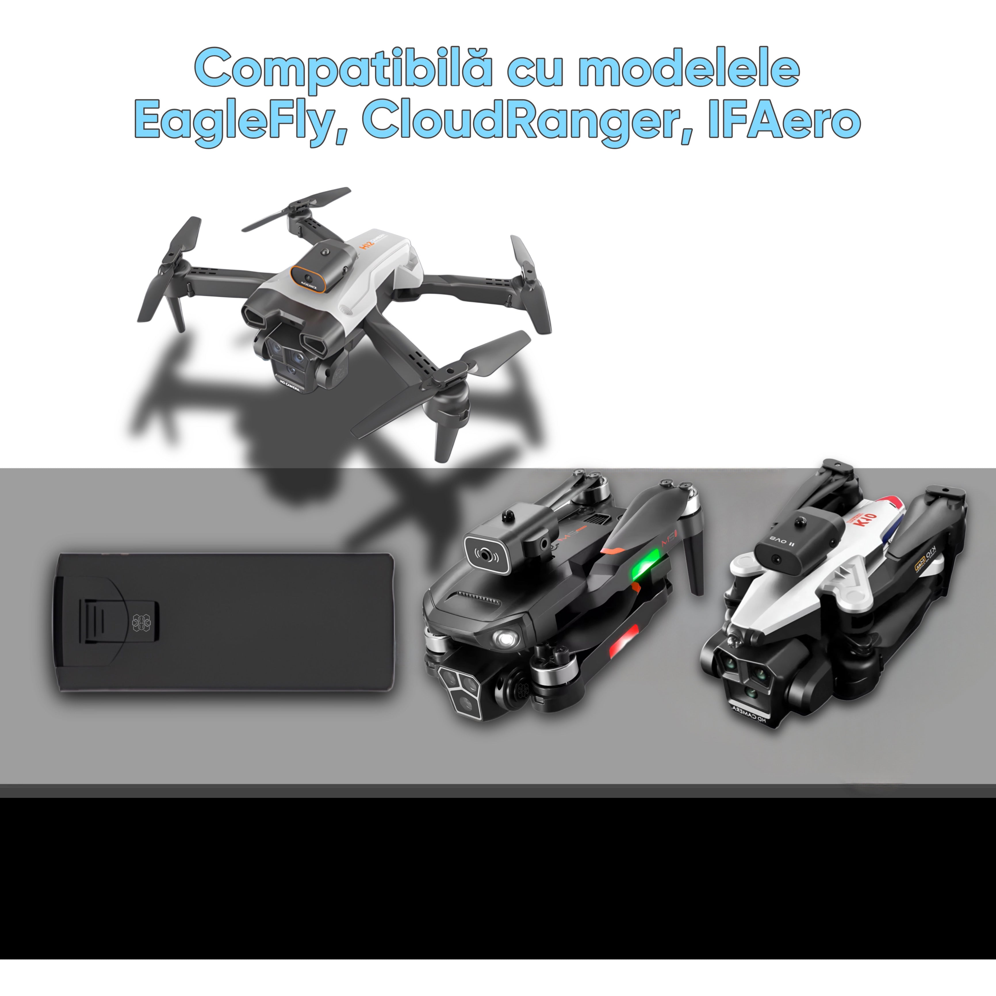 Baterie reincarcabila pentru drone, Li-Po, compatibila cu HexaCraft, IFAero, 3.7V 1800mAh, Timp extins de zbor