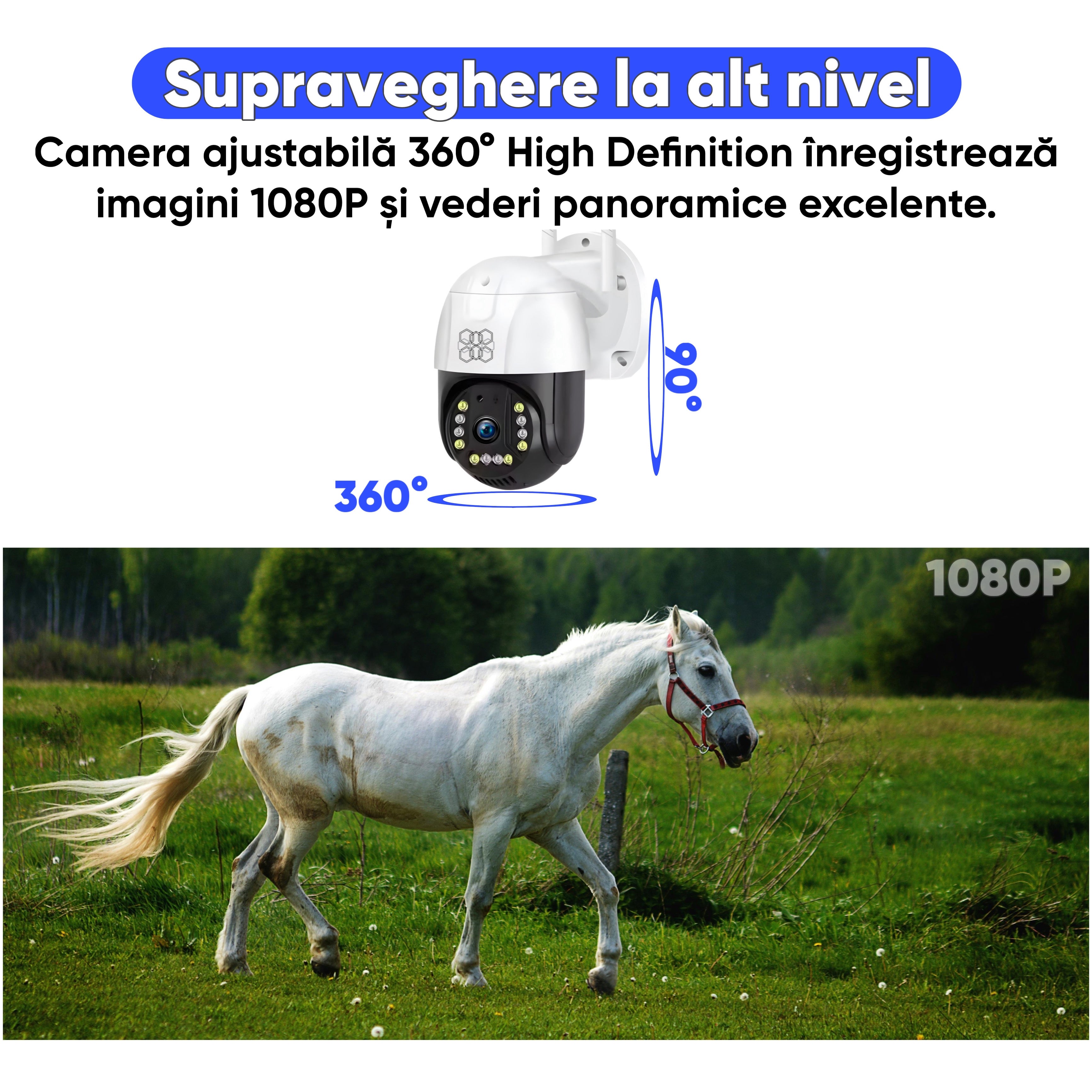 Camera de supraveghere wireless Smart Wi-FI, HexaEye, Full HD 1080P
